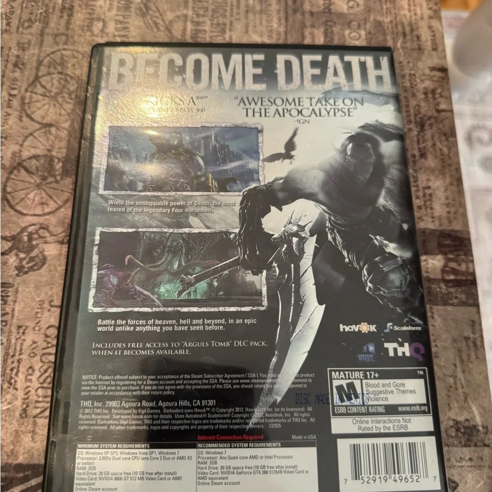 $4 bundled - Darksiders II Limited Edition PC DVD ROM